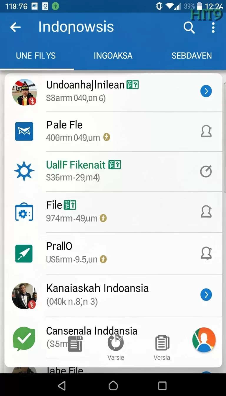 Cuplikan layar ORI33 — menu navigasi